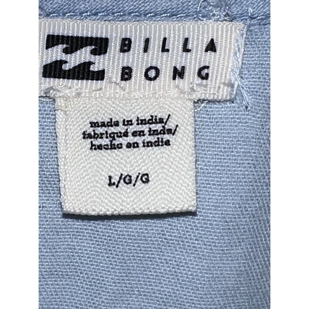 NWT BILLABONG Light Wash Denim Good Feeling Long Sleeve Wrap Dress Sz L - Picture 10 of 14